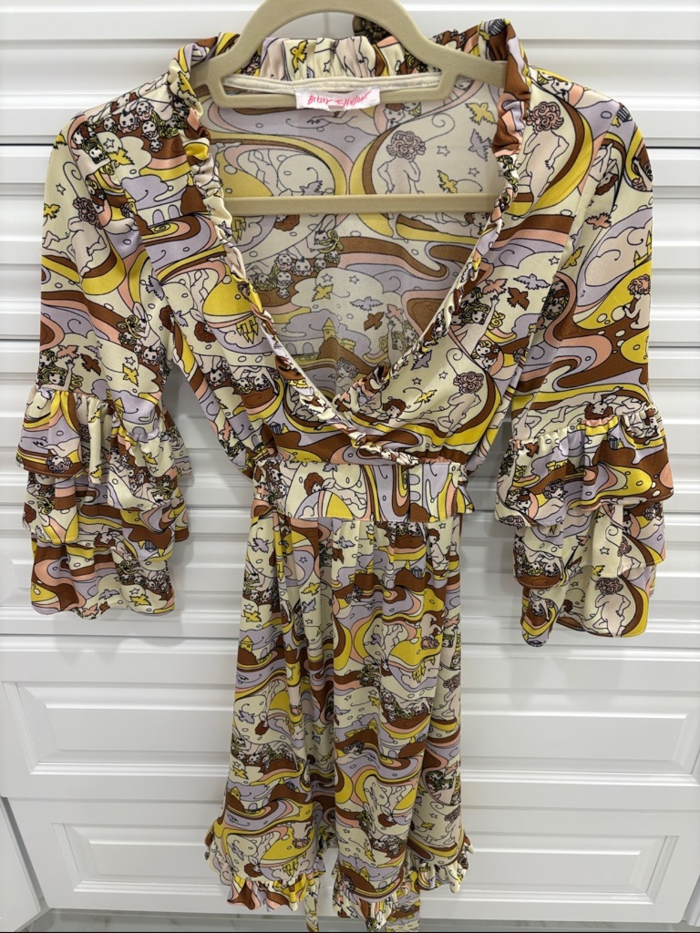 Betsey Johnson- Rare “Storybook Castle Fairytale Cherub” Baby doll dress.